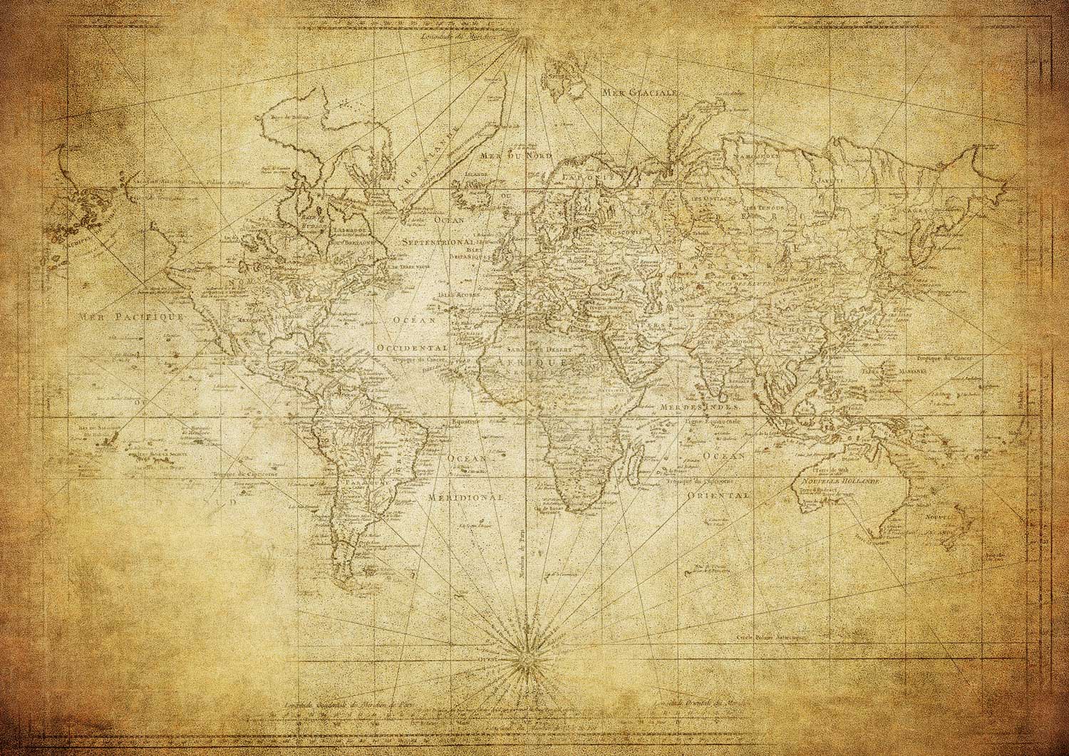 Старинная морская карта с центром